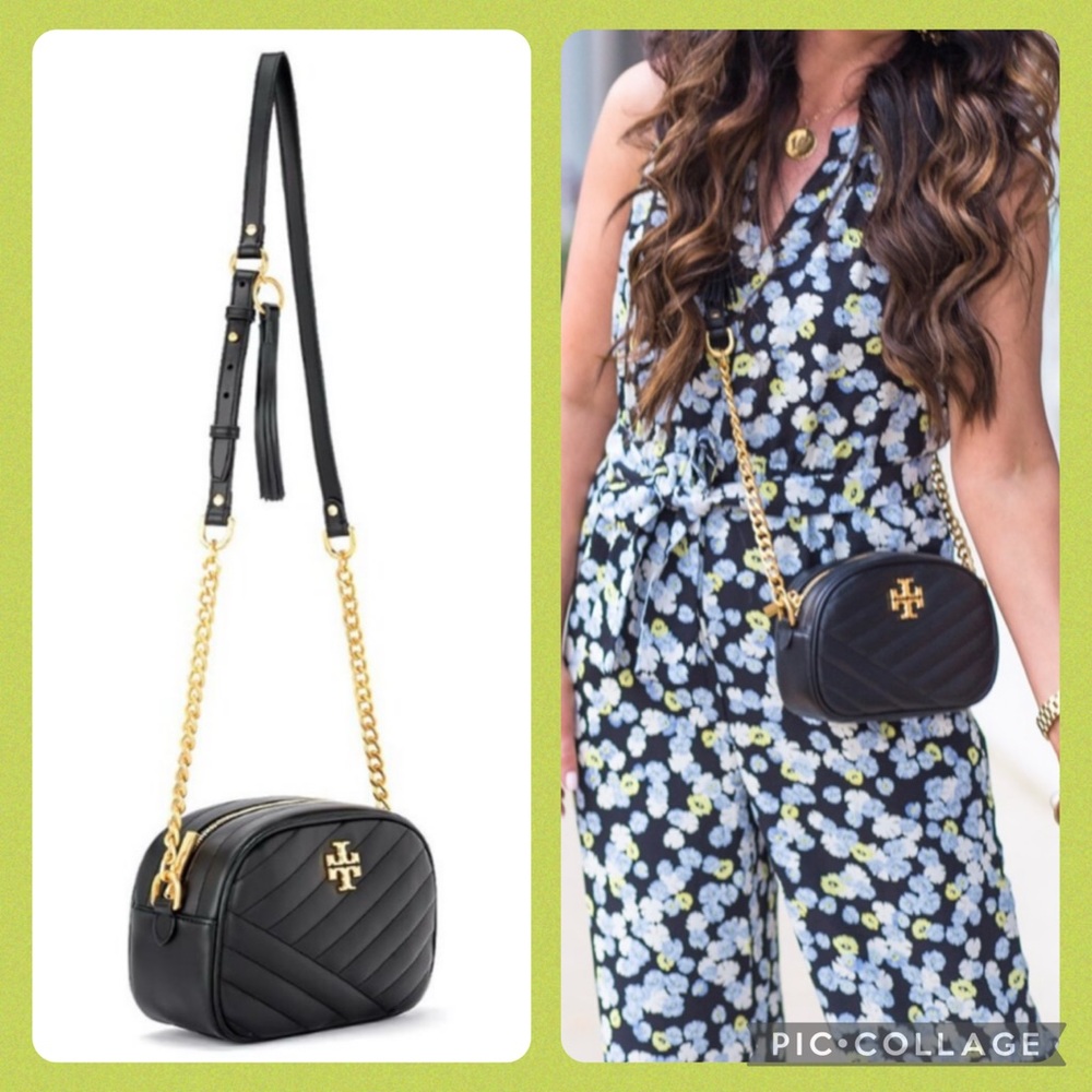 TORY BURCH 🖤BLACK🖤 SOFT QUILTED LEATHER CROSSBODY BAG 🌟EUC🌟 - Picture 7 of 17